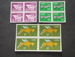IRLANDA - 1977 PITTORICA 3 Valori, In Quartine(blocks Of Four) - NUOVI(++)-TEMATICHE - Unused Stamps
