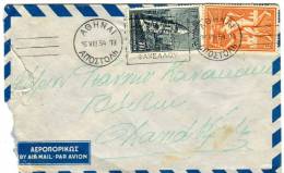 Greece- Air Mail Cover Posted From Athens [16.8.1954, Arr. 17.8 Machine] To Chania - Covers & Documents