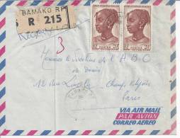 NIGER - 1945/50  -    LETTRE DE BAMAKO , PAR AVION , POUR PARIS ,  EN RECOMMANDE  - - Storia Postale