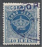 CABO VERDE - 1877,  Coroa, 40 R.  D.13 1/2   (o)  MUNDIFIL  Nº 5b - Kaapverdische Eilanden