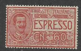 ITALIA REGNO ITALY KINGDOM 1922 ESPRESSO SPECIAL DELIVERY CENT. 60c MNH BEN CENTRATO - Express Mail