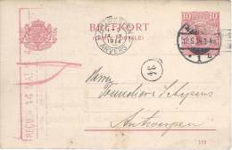 Entier Postal Suédois Oblitéré Du 12/5/1914 Pour La Belgique (Anvers) - Postwaardestukken