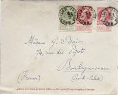 Enveloppe Entier Postal Léopold II Grosse Barbe Avec Complément D'affranchissement  Pour Boulogne Sur Mer - Omslagen