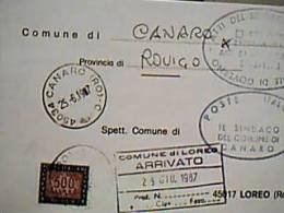 CANARO TIMBRO COMUNE PAESE ROVIGO VB1987 DZ7703 - Rovigo