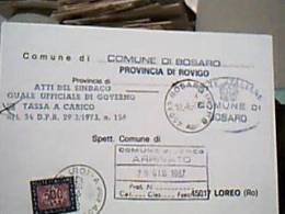 BOSARO  PAESE ROVIGO   TIMBRO DEL COMUNE  VB1987 DZ7726 - Rovigo
