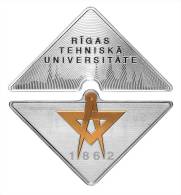 (!) LATVIA 2012 SILVER GILDED COIN 1 Lats RIGA TECHNICAL UNIVERSITETY Proof - Lettland