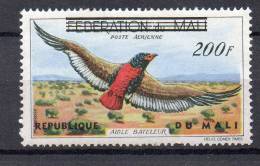 MALI P Aériene Oiseaux  Aigle Bateleur 200f Polychrome 1960 N°6 - Mali (1959-...)