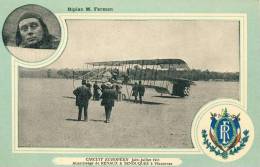 Circuit Européen Juin-Juillet 1911 Atterrissage De Renaux Et Senouques à Vincennes Biplan M.Farman  Cpa - Fliegertreffen