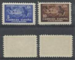 3579-ESPAÑA GUERRA CIVIL SERIE COMPLETA ANTEQUERA MALAGA ASISTENCIA SOCIAL.FALANGE ESPAÑOLA.SOBRETASAS NACIONALES . CIVI - Emisiones Nacionalistas