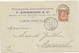 Carte Postale Privée Transport Internationaux  ERISMANN Avec Numero 57 Pour La France (tarn) - Sonstige & Ohne Zuordnung