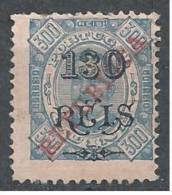 GUINÉ - 1915,  D. Carlos I, Com Sobrecarga «REPUBLICA»  130 R. S/ 300 R.  D.. 11 3/4 X 12  (o)   MUNDIFIL  Nº 168 - Guinea Portoghese