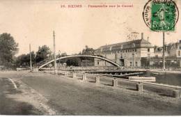 51...MARNE...REIMS....PASSERELLE SUR LE CANAL...... ECRITE..... ‹(•¿• )› - Reims