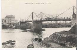 CHALONNES Sur LOIRE 49 Le Pont Suspendu Avec Timbre 5 Centimes Véritable Photo - Chalonnes Sur Loire
