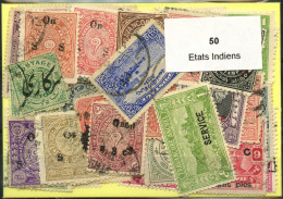 50 Timbres Etats Indiens - Collezioni & Lotti