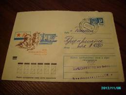 USSR  RUSSIA    , NAVY  SUBMARINE  CRUISER  AIRPLANE      , POSTAL STATIONERY  COVER ,  1972 SLAVYANSK - Sous-marins