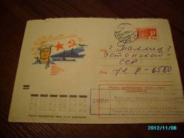USSR  RUSSIA    , NAVY  SUBMARINE  CRUISER  AIRPLANE      , POSTAL STATIONERY  COVER ,  1972  BRYANSK - Sous-marins