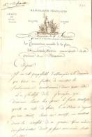 Lettre Manuscrite Avec Superbe Vignette Emblematique Armée Du Nord 24 Nov. 1796 Autographe Mazingrand - Documents Historiques