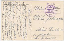 1945 Postcard Austick Vom Roll 694m, Auf Die Stadt Niemes Und Das Kummergebirge. Mimon 1945, Zaplaceno. (B02038) - Cartas & Documentos