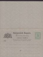 Bayern Postal Stationery Ganzsache Entier 3 Pf. M. Antwort Bezahlt 1883/84 Wappen 3 (2 Scans) - Interi Postali