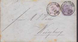 Württemberg Uprated Postal Stationery Ganzsache Entier STUTTGART No. 2 1880 To WÜRZBURG Bayern (2 Scans) - Ganzsachen