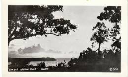 Guam, Saupon Point, Sunset On Beach On C1940s/50s Vintage Real Photo Postcard - Guam