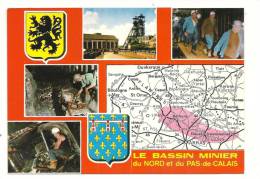 Cp, Carte Géographique, Le Bassin Minier Du Nord Et Du Pas De Calais, La Mine En Activité - Landkarten