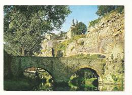 Cp, Luxembourg, L'Alzette Pittoresque, Vieux Chemin "Stierchen" Et Les Rochers Du Bock Avec L'Eglise St-Michel, Voyagée - Other & Unclassified