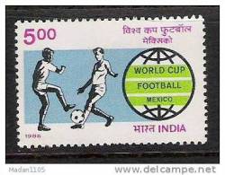 INDIA, 1986, 1986 World Cup Soccer Championship, Football, Mexico, Sport, Soccer, Globe,MNH, (**) - 1986 – Mexico