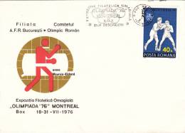 BOXING,OLYMPIC GAMES MONTREAL,1976,SPECIAL COVER,STAMPS,OBLITERATION CONCORDANTE,ROMANIA - Ete 1976: Montréal