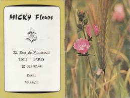 Calendrier Publicitaire Petit Format 1980 - Micky Fleurs 75011 Paris - 16 Pages - - Small : 1971-80