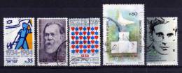 Israel - 1984 - 5 Single Stamp Issues - Used - Oblitérés (sans Tabs)