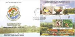 Monkey,frog,bird,biodiver Sity,venated Gliding Frog, Forest,river,miniature Sheet, India 2012 - Covers & Documents