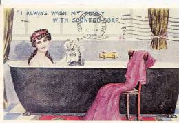 FROM THE COLLECTION OF WILL OULETTE CIRCA 1910"ALWAYS WASH MY PUSSY WITH SCENTED SOAP"  REF 29967 - Sonstige & Ohne Zuordnung