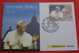 ITALIA 2012 - OFFICIAL FDC CARD POPE JEAN PAUL I - 2011-20: Gebraucht