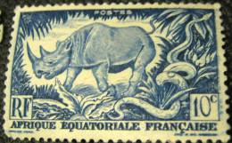 AEF 1946 Rhinoceros 10c - Mint - Autres & Non Classés