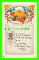 THANKSGIVING  DAY - FRUITS & CORN - EMBOSSED - SERIES 253  E - - Giorno Del Ringraziamento