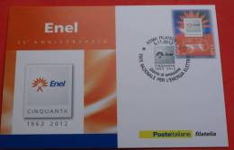 ITALY 2012 - ENEL 50TH ANNIVERSARY OFFICIAL CARD FDC - Cartes-Maximum (CM)