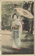 Carte Photo - Yokohama 16.02.1905 - Une Mère Et Son Bébé Avec Une Ombrelle. - Yokohama