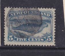 CANADA TERRE NEUVE N° 38a 5c BLEU  PALE PHOQUE OBL - 1865-1902