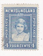 CANADA TERRE NEUVE N°221 4C BLEU PRINCESSE ELISABETH OBL - 1908-1947