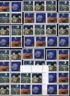 Varianten Kosmos WORLD STAMP 1989 Sowjetunion 6020/3,VB Plus 16xZD ** 36€ Philatelic Set Space Se-tenant Of USSR CCCP SU - Varietà E Curiosità