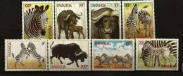 Rwanda 1984 N° 1157 / 64 ** Animaux, Zèbres, Buffles, Troupeau, Petits, Oiseaux, Savane - Neufs