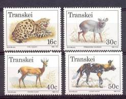 Mmy021 FAUNA HERT WILDE HOND KAT CAT WILD DOG DEER TRANSKEI 1988 PF/MNH - Animalez De Caza