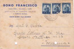 SORIANO CALABRO  /   Cartolina Pubblicitaria " BONO Francesco _ Pasticceria - Gelateria - Caffè "   Viaggiata - Vibo Valentia