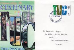 GREAT BRITAIN 1968 FDC CENTENARY TUC - 1952-1971 Pre-Decimale Uitgaves