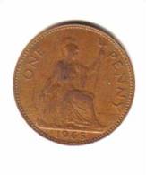 GREAT BRITAIN    1  PENNY  1965  (KM# 897) - D. 1 Penny