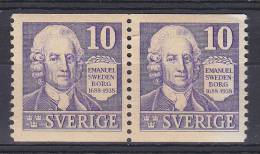 ## Sweden 1938 Mi. 243 A      10 Ö Emanuel Swedenborg (Paare, Pair) MH* - Ongebruikt