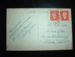 CP TP MARIANNE DE DULAC 50 C X2 OBL. 1-5-45 EVREUX (27 EURE) - 1944-45 Marianne De Dulac