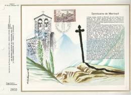 Andorre Feuillet CEF N° 32 - Sanctuaire De Méritxell - 1er Jour 4 Sept.76 - T. 257 - Cartas & Documentos