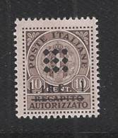 GUIDIZZOLO-1945: Valore Nuovo Stl Da 10 C. Recapito Autorizzato Con Soprastampa Rombi E Lire 1 - In Ottime Condizioni. - Ortsausgaben/Autonome A.